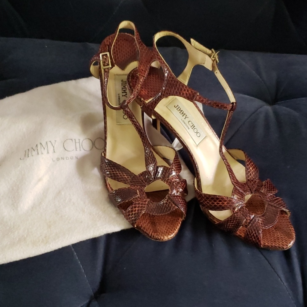 100% Auth Jimmy Choo Python Sandals - image 1